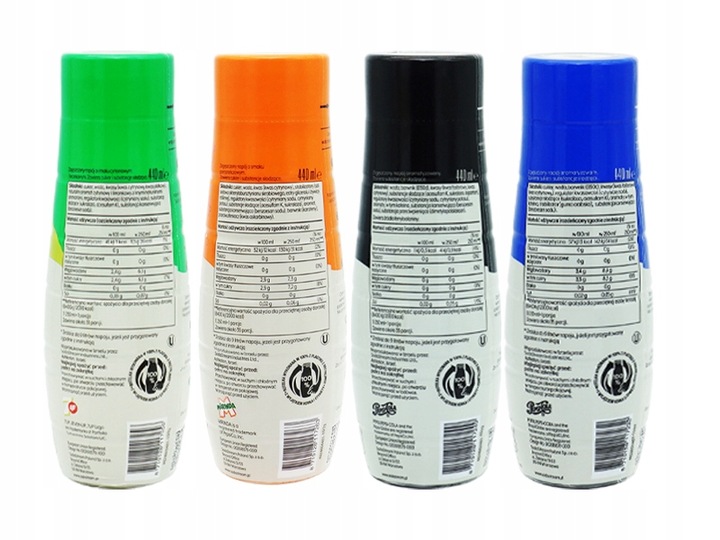 4x SYROP KONCENTRAT SODASTREAM 7UP MIRINDA PEPSI / MAX 9L NAPOJU z 440ml