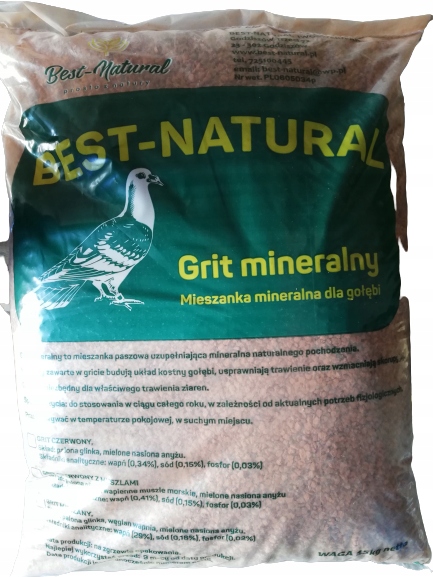 Grit gryt dla gołębi czerwony mineralny 15kg