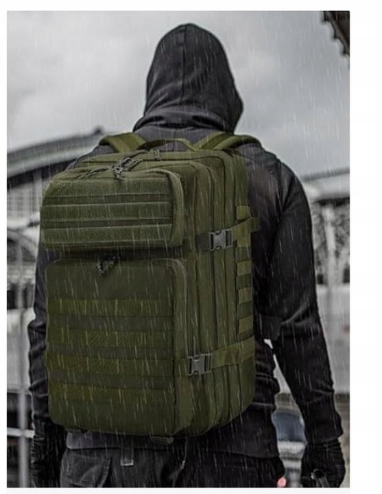 DUŻY PLECAK WOJSKOWY PODRÓŻNY TURYSTYCZNY TAKTYCZNY MILITARNY 45L + FLAGA