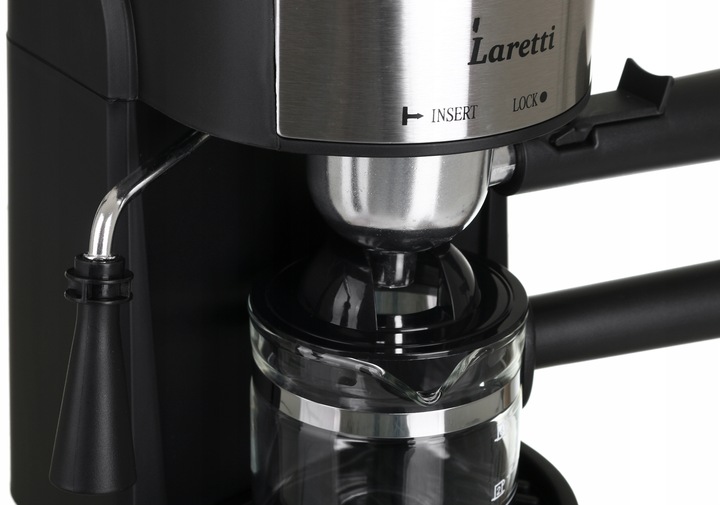 Ekspres do kawy Laretti Pobór mocy: 800 W, Ciśnienie pary 3,5barów,