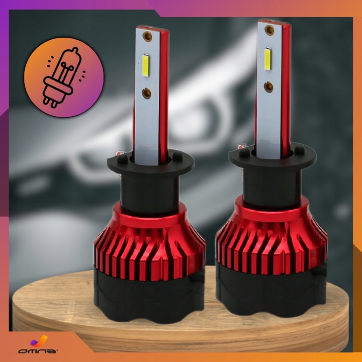 Żarówki H1 LED samochodowe 12V can bus GT COB 300% super mocne pudełko 2szt
