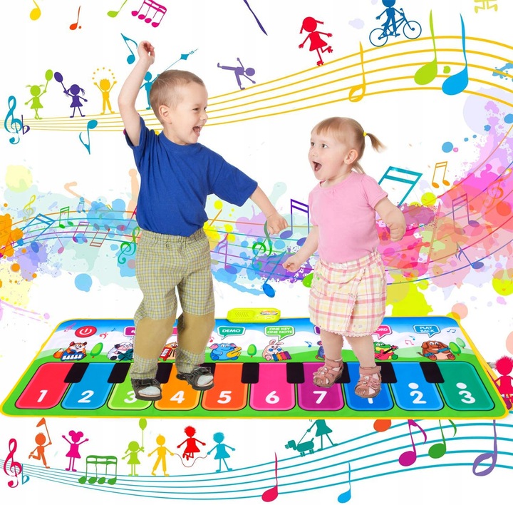 MATA MUZYCZNA DO TAŃCZENIA DLA DZIECI INTERAKTYWNA 130 cm PIANINKO NAGRYWA