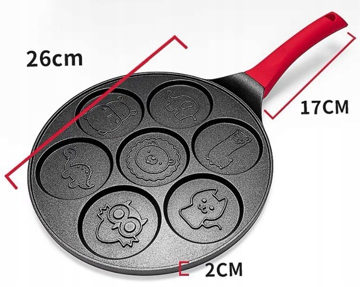 PATELNIA do naleśników foremki zwierzątka 26 cm