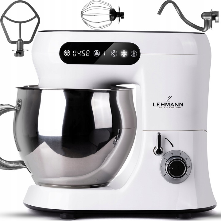 ROBOT KUCHENNY PLANETARNY MOCNY MIKSER 3X MIESZADŁA MISA Z UCHWYTEM LED