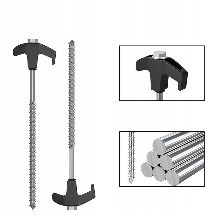 SZPILKI NAMIOTOWE DO NAMIOTU MIKADO DŁUGIE 25CM KOMPLET 12 SZT