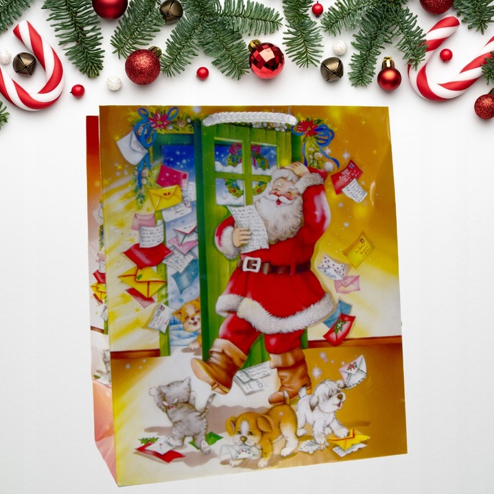 TOREBKI prezentowe ŚWIĄTECZNE TORBA prezenty ŚWIĘTA MIKOŁAJ 20x11x24cm x10
