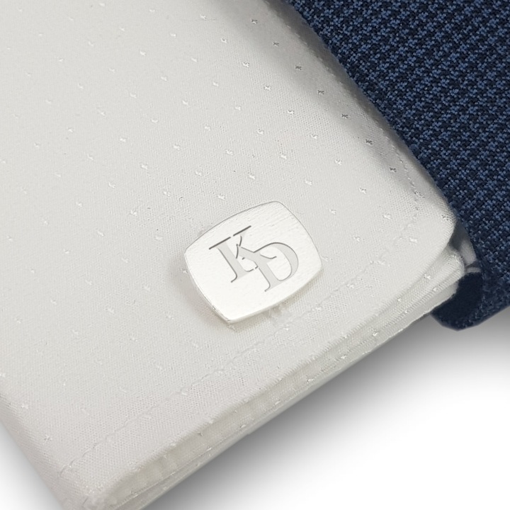 Srebrne spinki do mankietów z inicjałami Srebro925