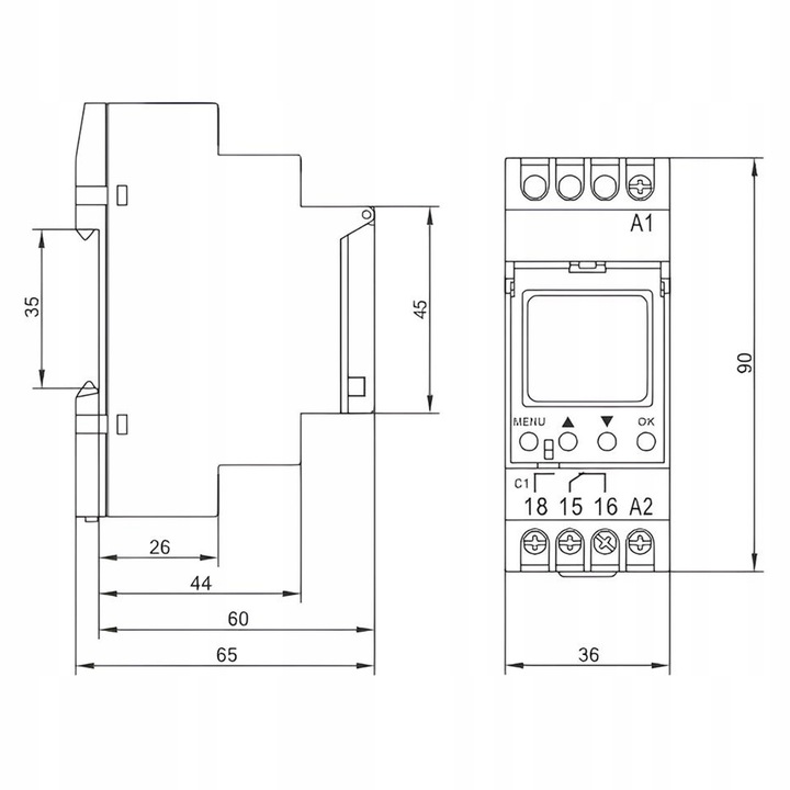 Programator Czasowy Wyłącznik LCD Cyfrowy 52 Programy OR-PRE-433 na Szynę