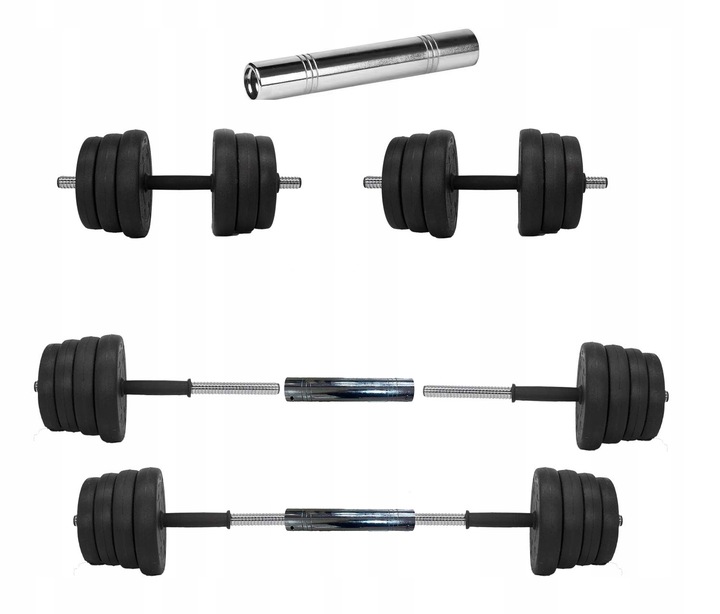 HANTLE DO ĆWICZEŃ REGULOWANE 40kg 2x20 REGULOWANE METALOWE GRYFY SZTANGA