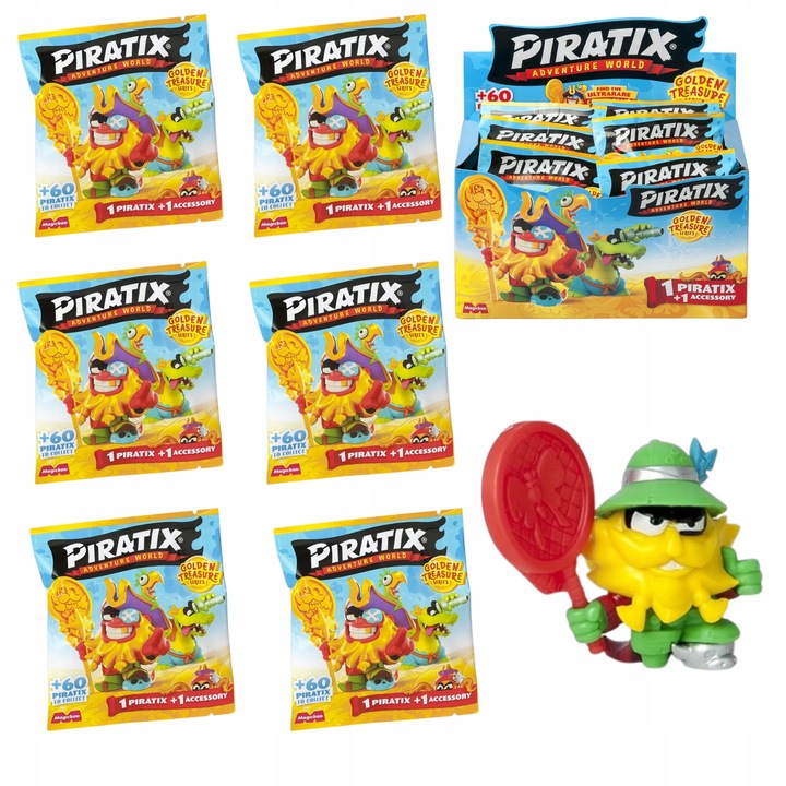 MAGIC BOX - PIRATIX - SERIA GOLDEN TREASURE - 6 SZT SASZETEK Z FIGURKĄ