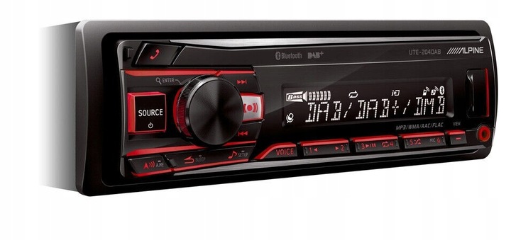 Alpine UTE-204DAB Radio samochodowe Bluetooth VarioColor MP3 + antena DAB