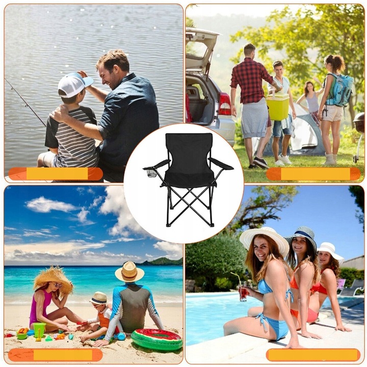 KRZESŁO KEMPINGOWE LEKKIE SKŁADANE KRZESŁO WĘDKARSKIE DLA PLAŻOWE WĘDRÓWKI