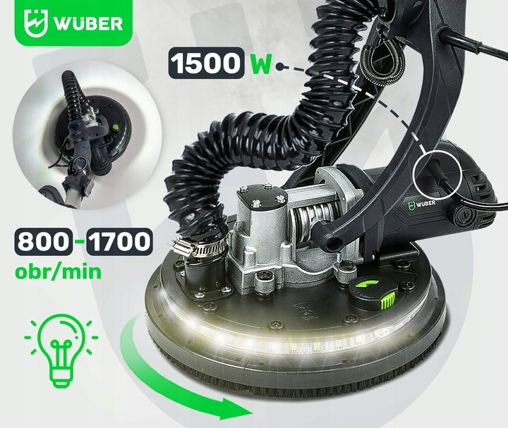 SZLIFIERKA DO GIPSU GLADZI TYNKU ZYRAFA Z PODŚWIETLENIEM LED BEZPYŁOWA