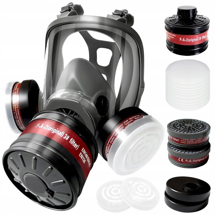 MASKA PRZECIWPYŁOWA + PRZECIWGAZOWA + 2 WKŁADY WĘGLOWE + 10x FILTRY Koanni