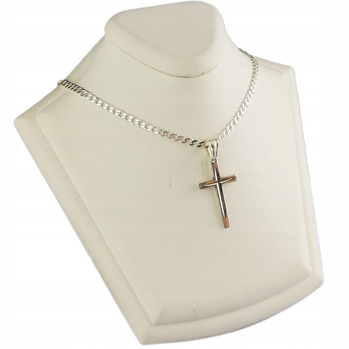 Łańcuszek Męski Srebrny Pancerka Krzyżyk 925 Dla Mężczyzny Grawer GRATIS