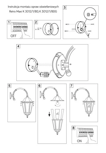 Kinkiet zewnętrzny Retro Maxi K 3012/1/BD g Suma