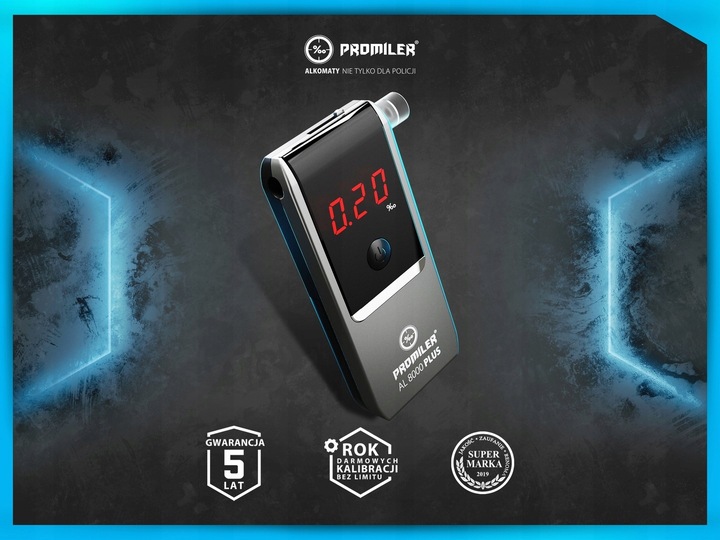 Alkomat PROMILER AL 8000 PLUS + 12 miesięcy kalibracji + ustniki