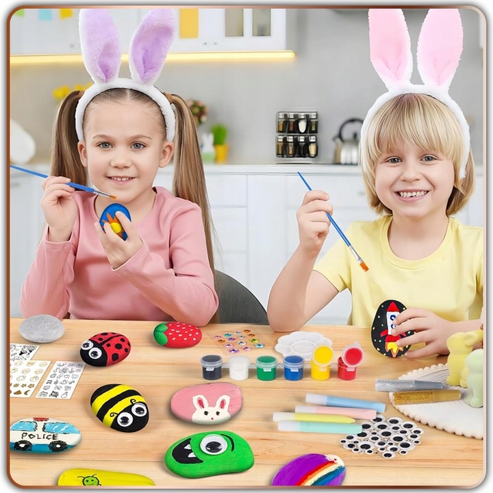 Kamienie do Malowania Zestaw dla Dzieci Farby Kreatywna Zabawka Rękodzieło