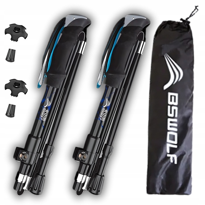 KIJE TREKKINGOWE SKŁADANE REGULOWANE KIJKI W GÓRY TURYSTYCZNE NORDIC WALKIN