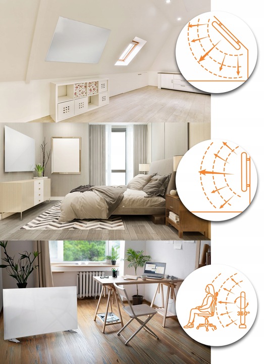 Grzejnik na podczerwień promiennik 720W panel grzewczy pilot WiFi aplikacja