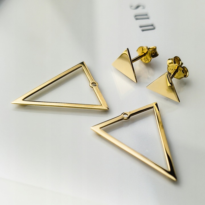 Złote kolczyki trójkąty - pr.585