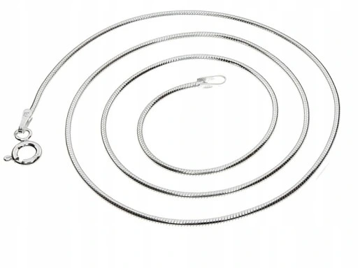 ŁAŃCUSZEK SREBRNY 925 DAMSKI NASZYJNIK MOCNA LINKA ŻMIJKA ŻYŁKA OKRĄGŁA