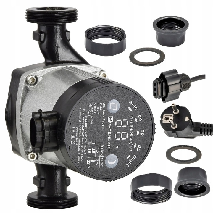 POMPA ENERGOOSZCZĘDNA DO PIECA OBIEGOWA 25/40-180 DO C.O. WYSOKA JAKOŚĆ