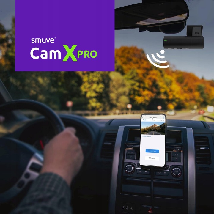 Wideorejestrator jazdy Kamera samochodowa Wifi Aplikacja SMUVE