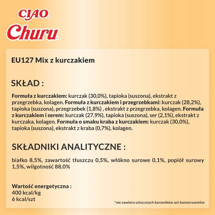 Inaba Cat Churu 20x14g (280g) Kremowy Przysmak Dla Kota Mix Z Kurczakiem