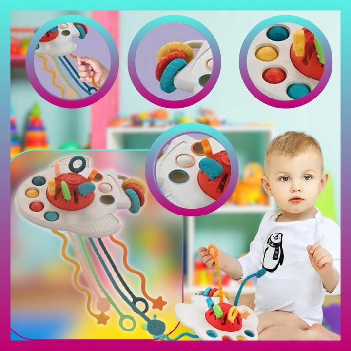 Zestaw Zabawek Sensorycznych Montessori 6w1 dla dziecka 6-12 msc 34 element