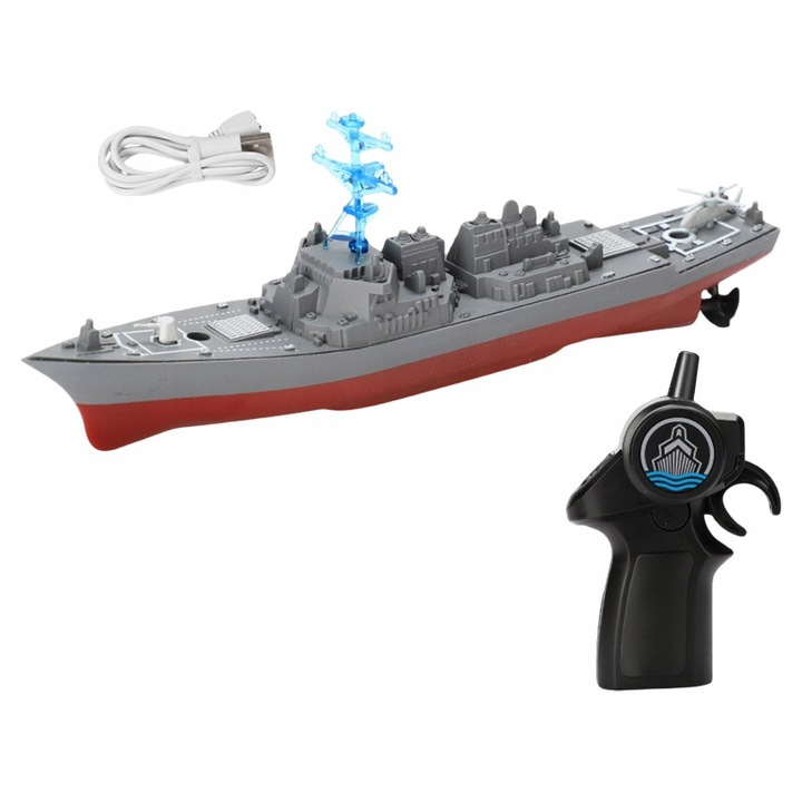 Przypomnienie o niskim stanie baterii łodzi zdalnie sterowanej, ładowalnej,