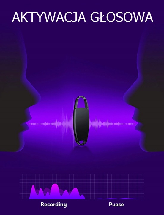 MINI DYKTAFON PENDRIVE URUCHAMIANY NA GŁOS 32GB HQ