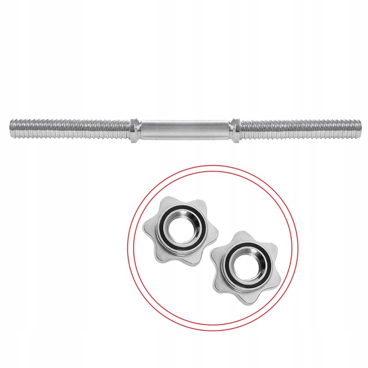 GRYF KRÓTKI DO HANTLI GRYFIK SZTANGIELKA GWINTOWANY ŚRUBOWY STAL 48cm 28 mm