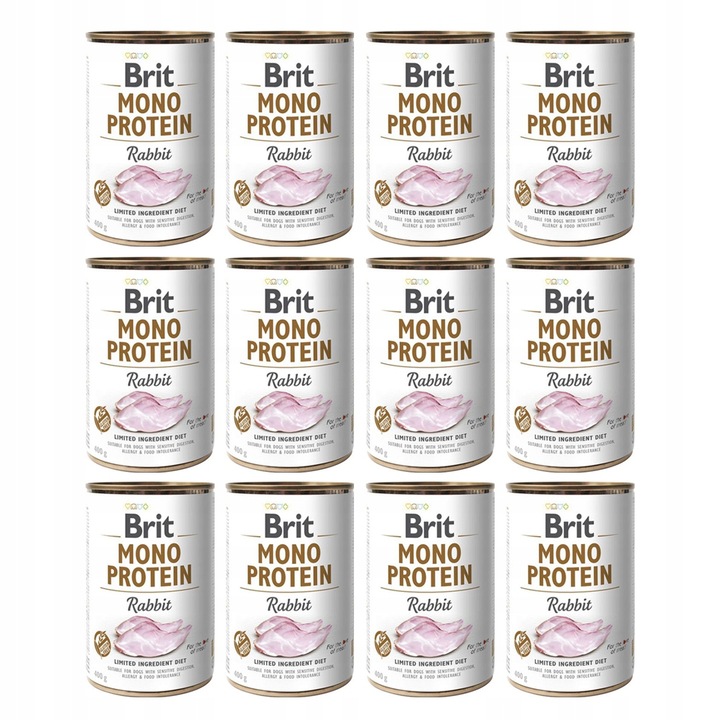 BRIT MONO PROTEIN RABBIT MOKRA KARMA DLA PSA JEDNOBIAŁKOWA KRÓLIK 12x400g