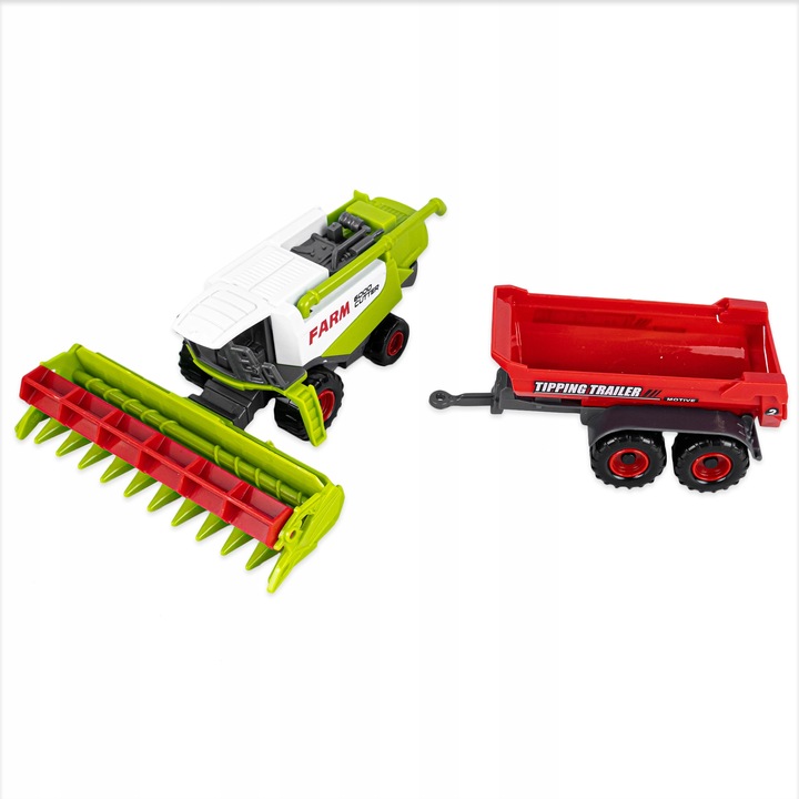 Zestaw pojazdów rolniczych traktor ciągnik kombajn przyczepa dla dzieci