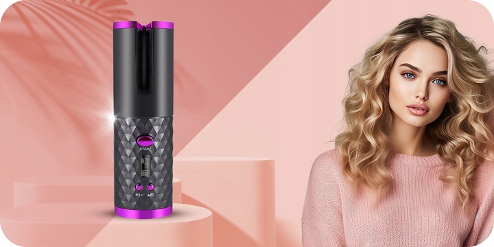 LOKÓWKA AUTOMATYCZNA LCD TIMER OBROTOWA FALOWNICA LOKÓWKA DO WŁOSÓW