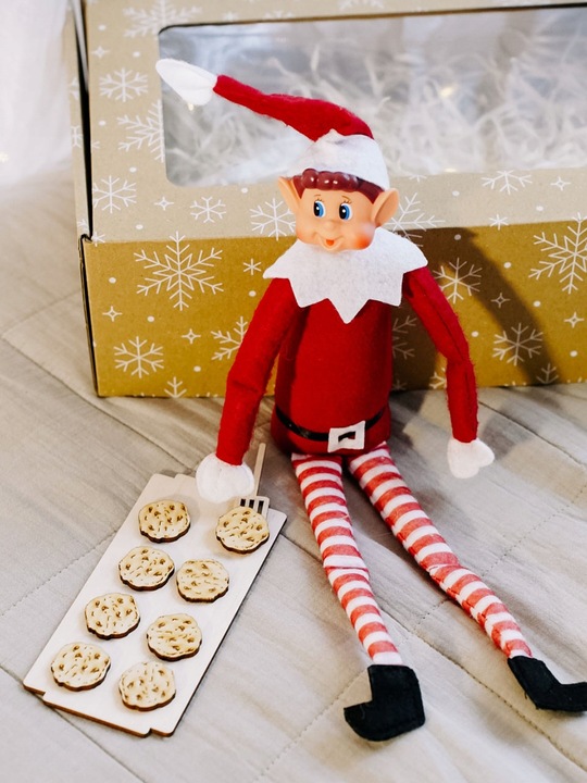 ZESTAW MEBLI DLA ELFA PSOTNIKA ŁÓŻKO SKRZYNIA SANIE DREWNO