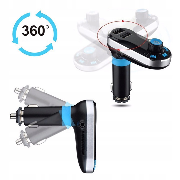 TRANSMITER SAMOCHODOWY FM USB Bluetooth SD AUX