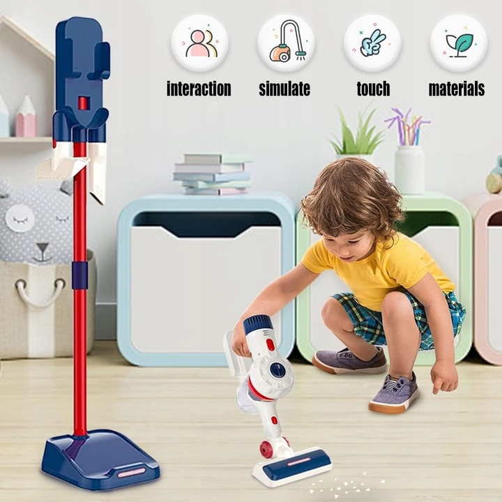 Zestaw Sprzątający 8w1 Odkurzacz Pionowy dla Dzieci Robot Mop Miotła 3 L+