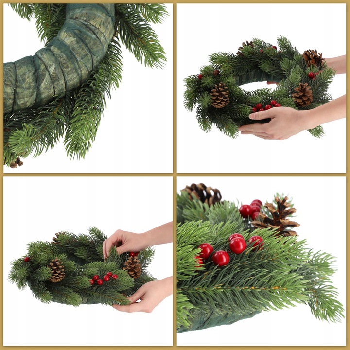 WIANEK ŚWIĄTECZNY STROIK NA DRZWI STÓŁ WIENIEC OZDOBA PREMIUM ŚWIĘTA 45 cm