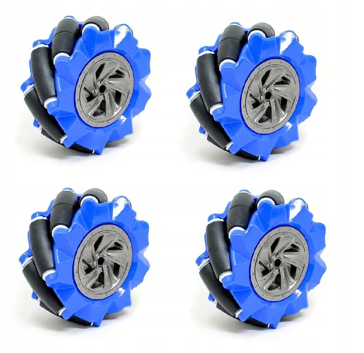 Zestaw 4 kół koła robota łazika Mecanum wielokierunkowe 80mm + 4x silnik DC