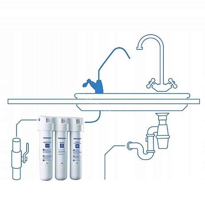 Podzlewowy filtr do twardej wody Aquaphor KRYSZTAŁ H zmiękczający do kuchni