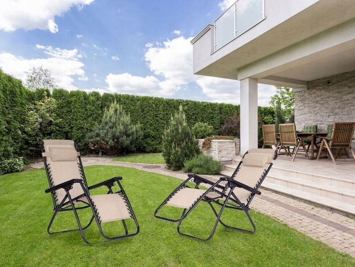 LEŻAK FOTEL OGRODOWY PLAŻOWY SKŁADANY REGULOWANY ZERO GRAVITY WODOODPORNY