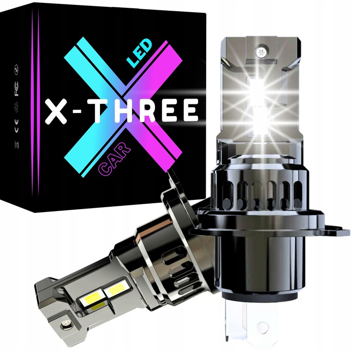 ŻARÓWKI H4 LED ŻARÓWKA MOCNE BIAŁE 12V 100W +1000% CANBUS 1:1 HOMOLOGACJA