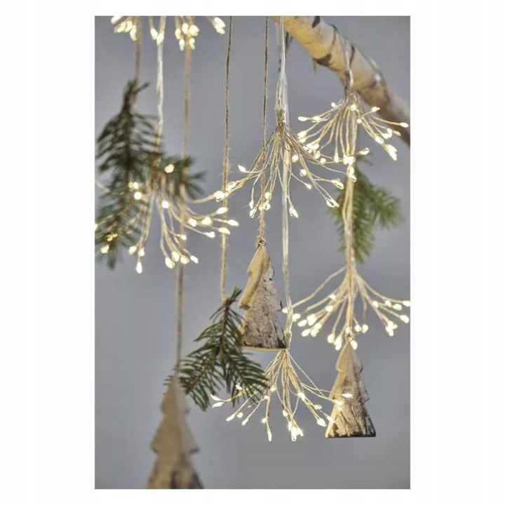 Dekoracje - 150 LED 2,35 m nano łezki frędzle ciepła biel IP20, timer EMOS