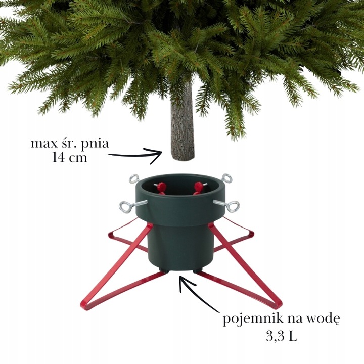 Stojak na choinkę DUŻY POJEMNIK NA WODĘ podstawka pod drzewko 2,5m STABILNY