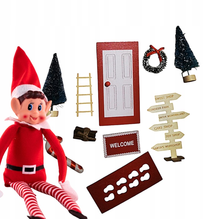 ZESTAW Elf Psotnik MASKOTKA + DRZWI Elfa Psotnika kącik