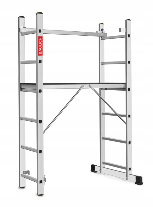 Rusztowanie aluminiowe 2x6 podest roboczy składany drabina 3w1 BAULICH