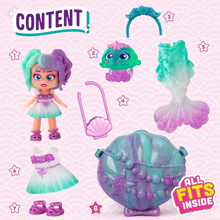 Kookyloos SYRENKA Mermaid Pearl + PET PART Roxy - lalki LALECZKI lalka PETS