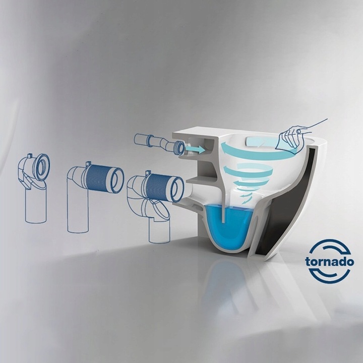 MISKA WC WISZĄCA TORNADO NERO-WH-03 BIAŁA DESKA WOLNOOPADAJĄCA DUROPLAST NE